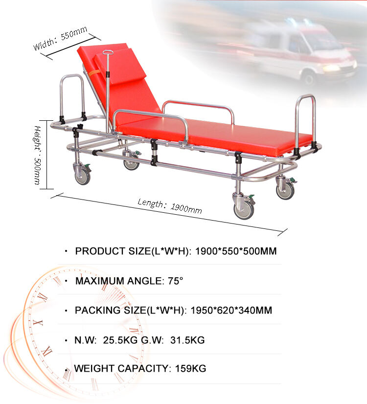 BDST201 Adjustable Ambulance Medical Emergency Aluminum Alloy Ambulance Stretcher Trolley supplier