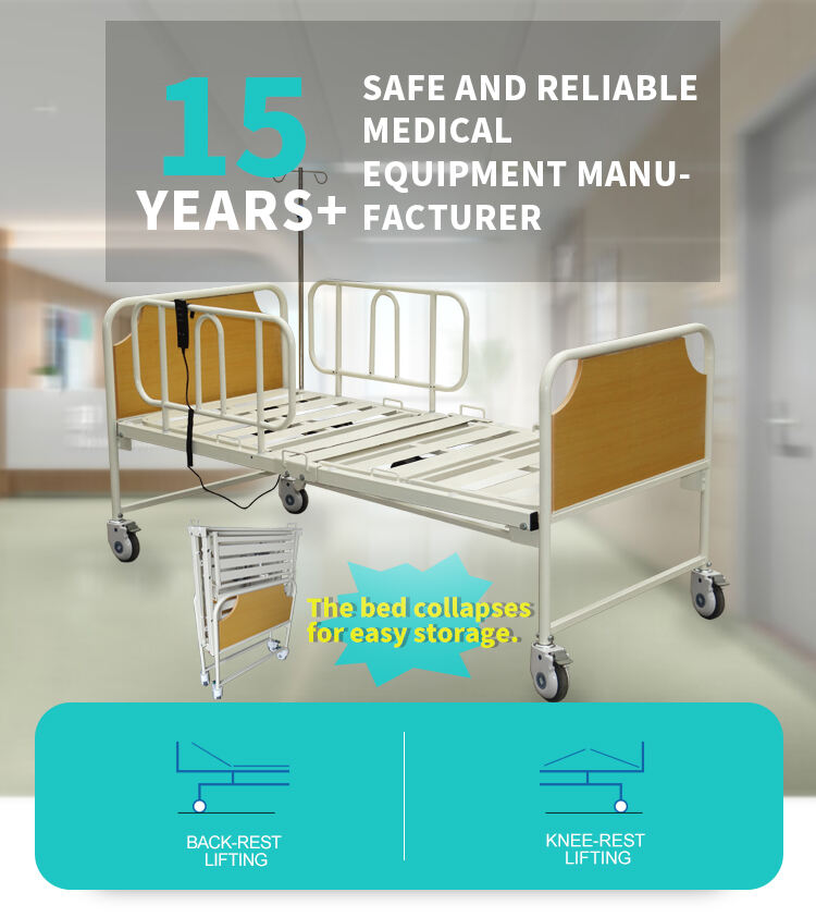 Yc-e2611L(II) Factory Cheap Hospital bed 2 Section Folding Metal Bed Hospital Folding Bed details