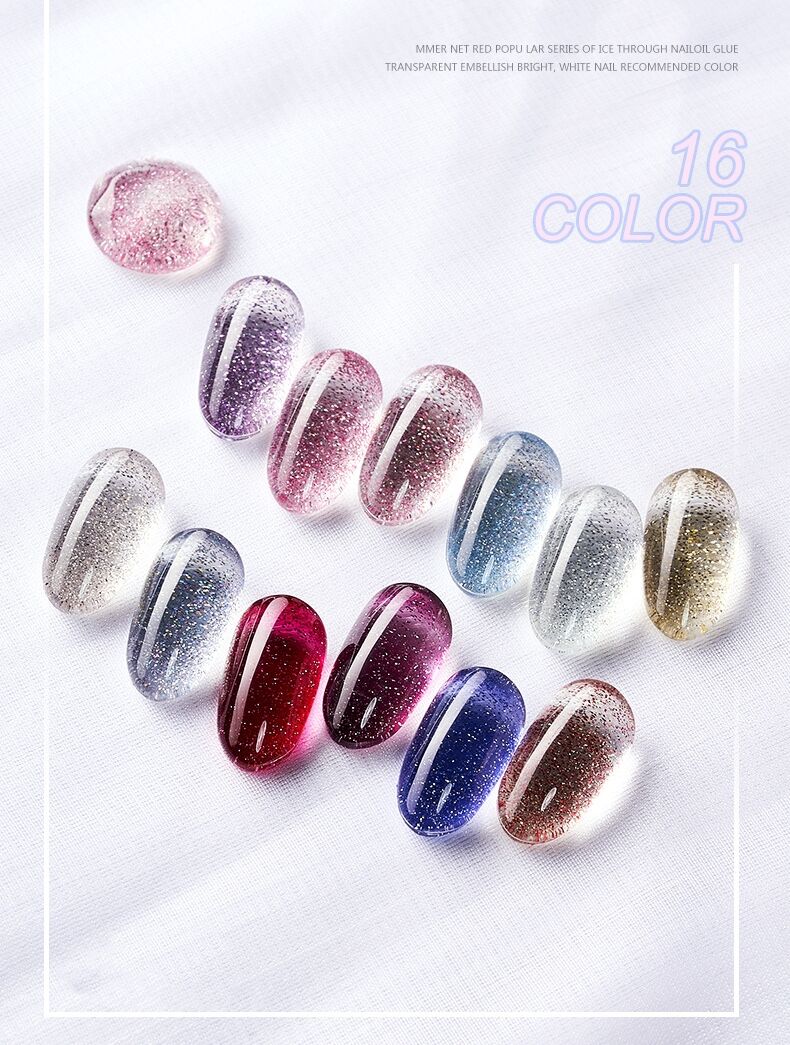 Mannfi Newest Reflective Disco Diamond Gel Nail Polish Bottle Item Color UV Glitter Nail Gel Polish Nail Supplier manufacture