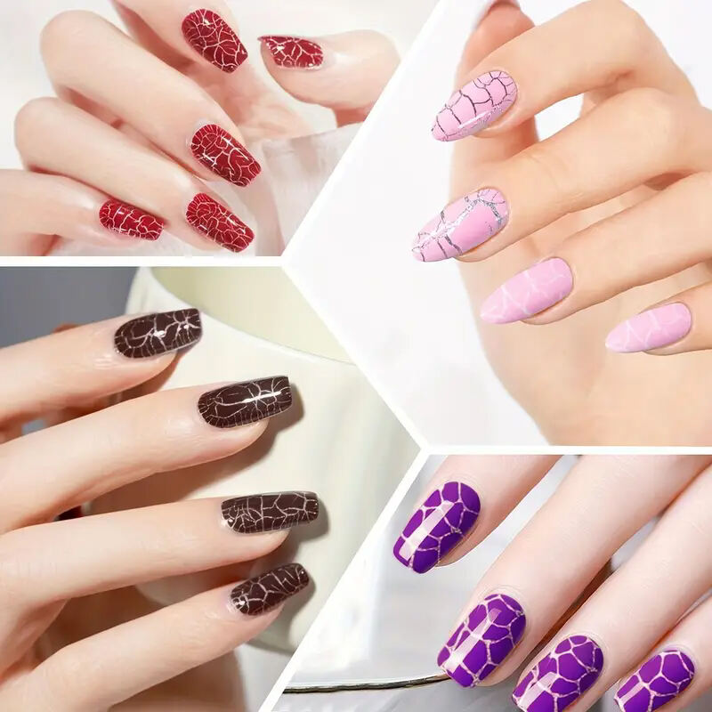 MANNFI Nail supplier Nail Art Product High Pigment Cracking Gel Manicure Semi Permanent Gel Polish Uv Led Nail Crackle Gel supplier