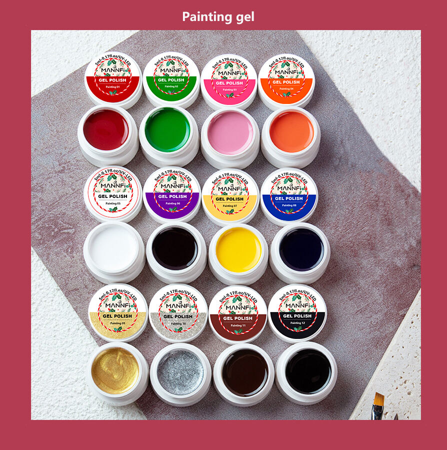 MANNFI Professional Nail Supplier High Quality Private Label New Design Manicure UV Gel Nail Polish Pudding Cream Painting Gel factory