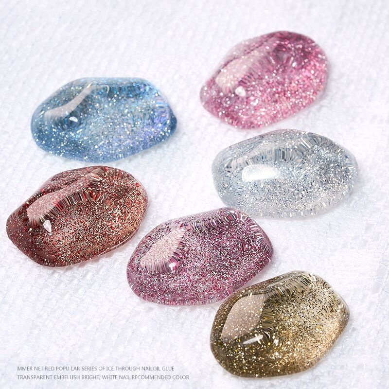 Mannfi Newest Reflective Disco Diamond Gel Nail Polish Bottle Item Color UV Glitter Nail Gel Polish Nail Supplier factory