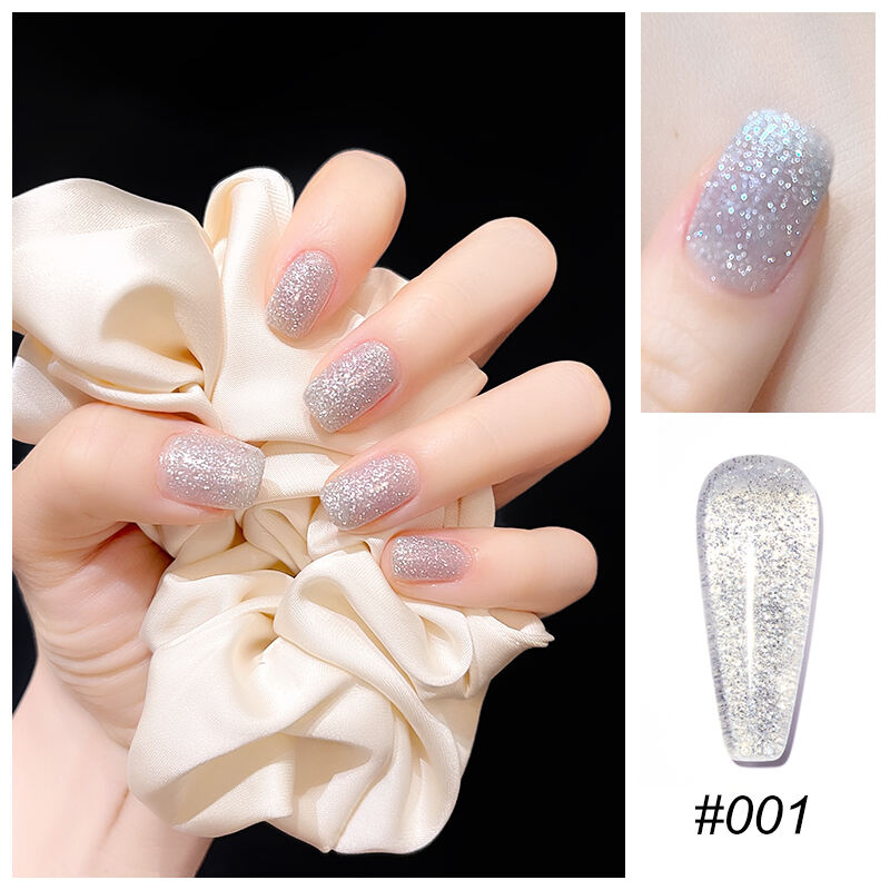 Mannfi Newest Reflective Disco Diamond Gel Nail Polish Bottle Item Color UV Glitter Nail Gel Polish Nail Supplier details