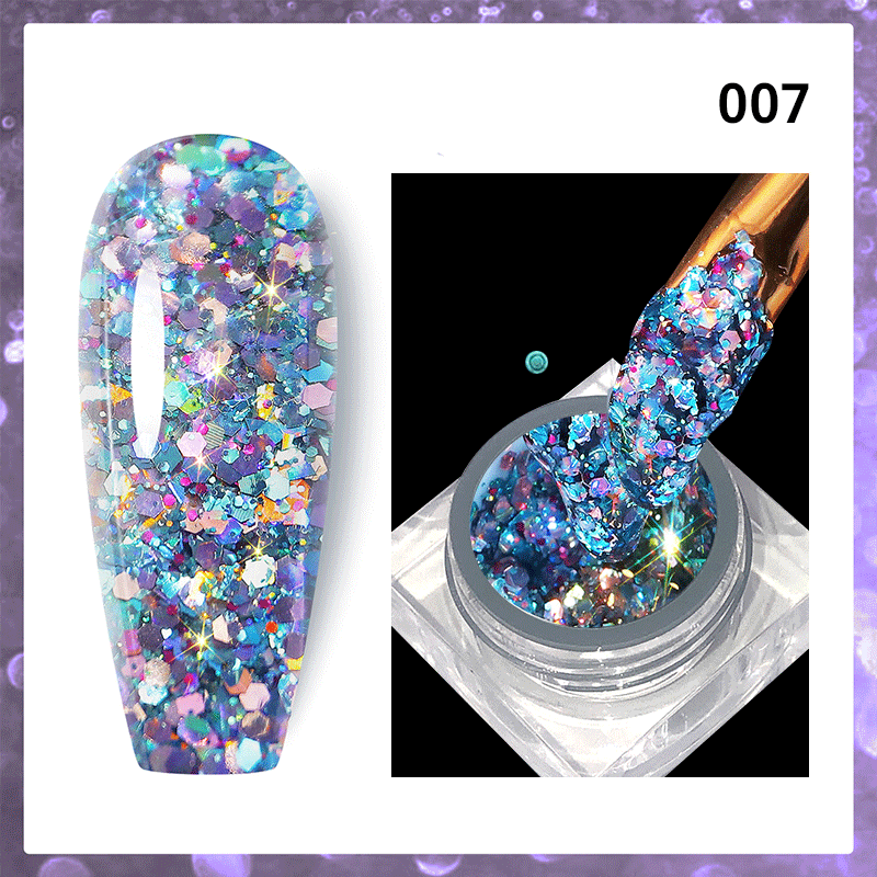 MANNFI Professional Supplier 8 Colors Kit Soak Off UV High Density Reflective Glitter Sequins Gel Nail Polish Set Explosion Gel supplier