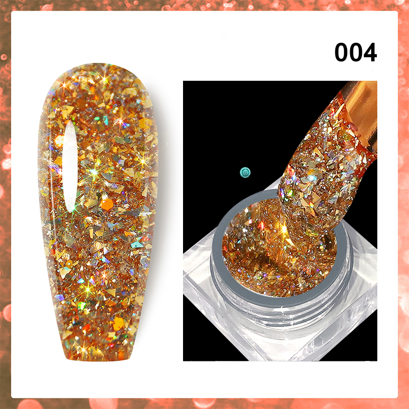 MANNFI Professional Supplier 8 Colors Kit Soak Off UV High Density Reflective Glitter Sequins Gel Nail Polish Set Explosion Gel manufacture