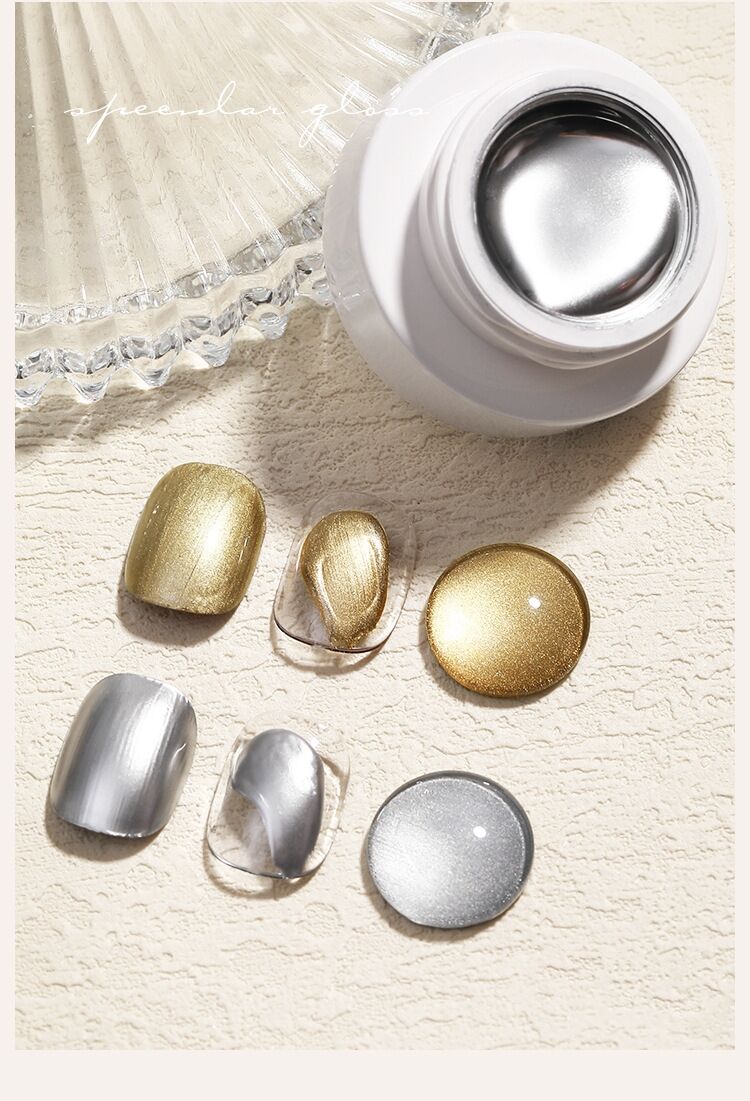 MANNFI Gold Silver Embossing Color Painting Gel Nail Polish Mirror Effect Soak Off Uv Metal Gel Polish Nail Art Design details