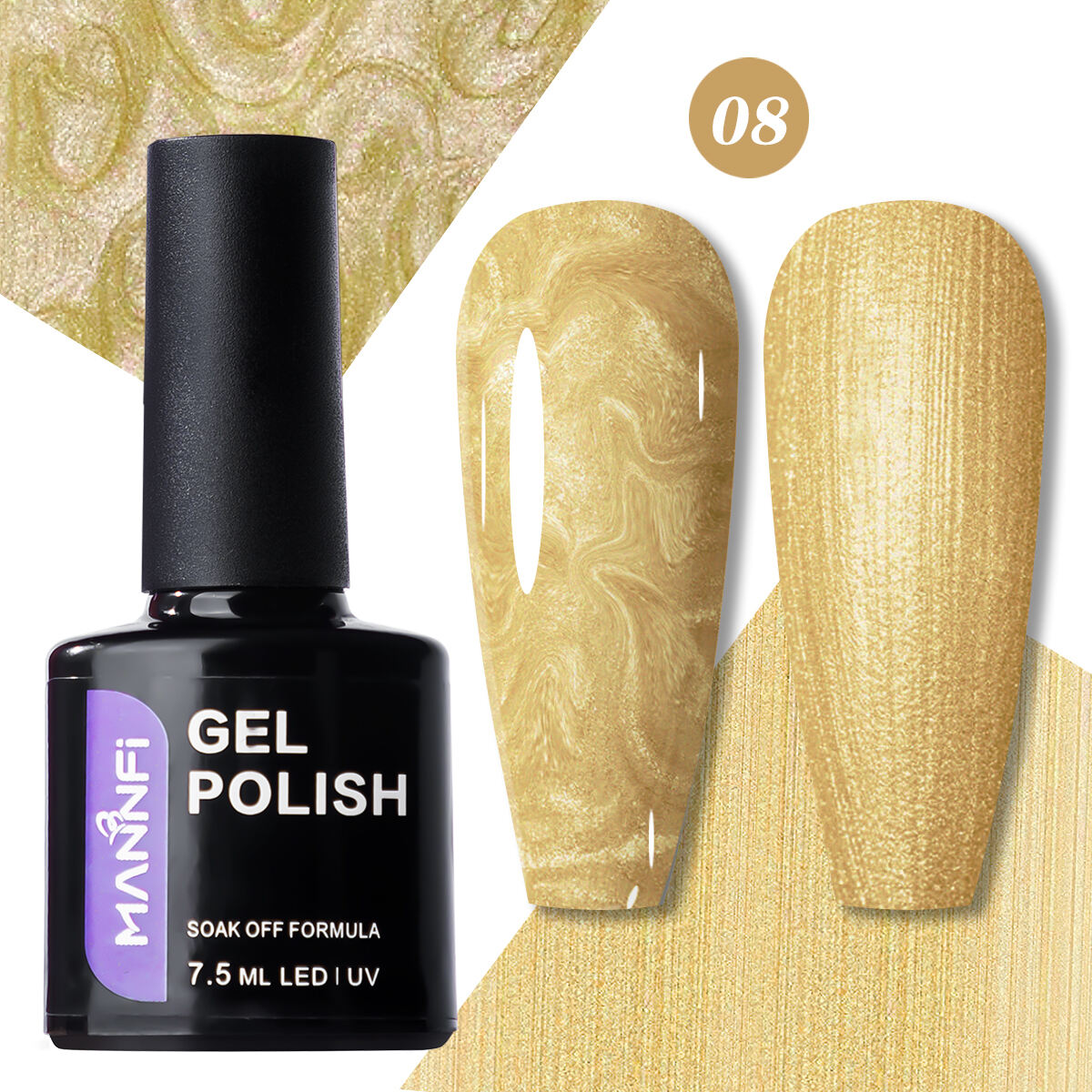 MANNFI Nail Suppliers Pearl Thread Shell Gel Long Lasting Aurora Painting UV Gel Nail Polish Nail Supplier 8 Colors In Stock supplier