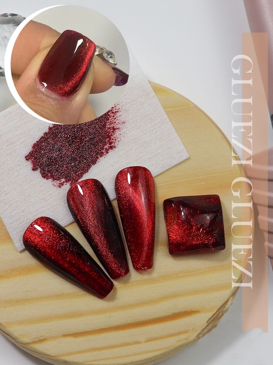 Factory Price Wholesale Custom Label UV Magnet Red Cat Eye Gel Nail Polish Spar Cat Eye Gel Nail Art Product details
