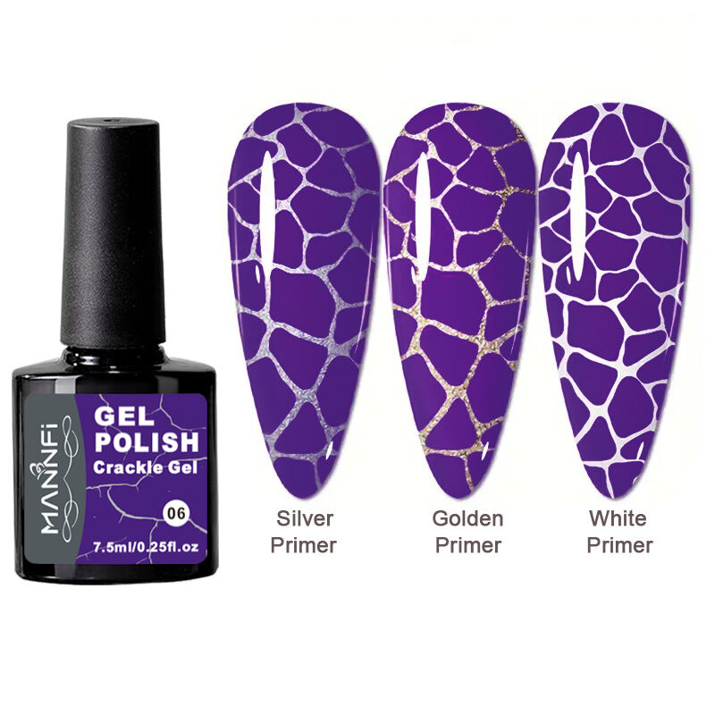 MANNFI Nail supplier Nail Art Product High Pigment Cracking Gel Manicure Semi Permanent Gel Polish Uv Led Nail Crackle Gel supplier