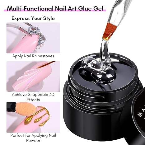 Hot Sale Nail Supplies Custom Logo Nail Art Product Function Gel Polish Soak Off UV Led Drilling Adhesive Rhinestone Gel factory