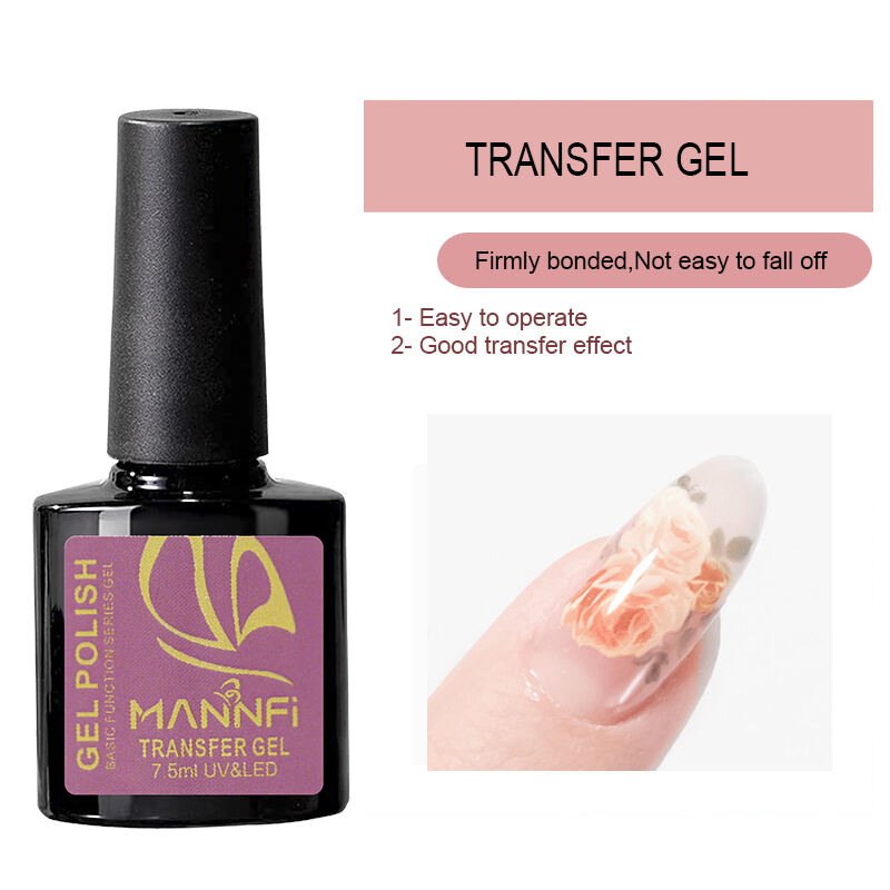 Nail supplier Custom Logo Nail Art Long lasting Function Gel Polish Uv Led Nail Transfer Gel Top Coat Base Gel factory