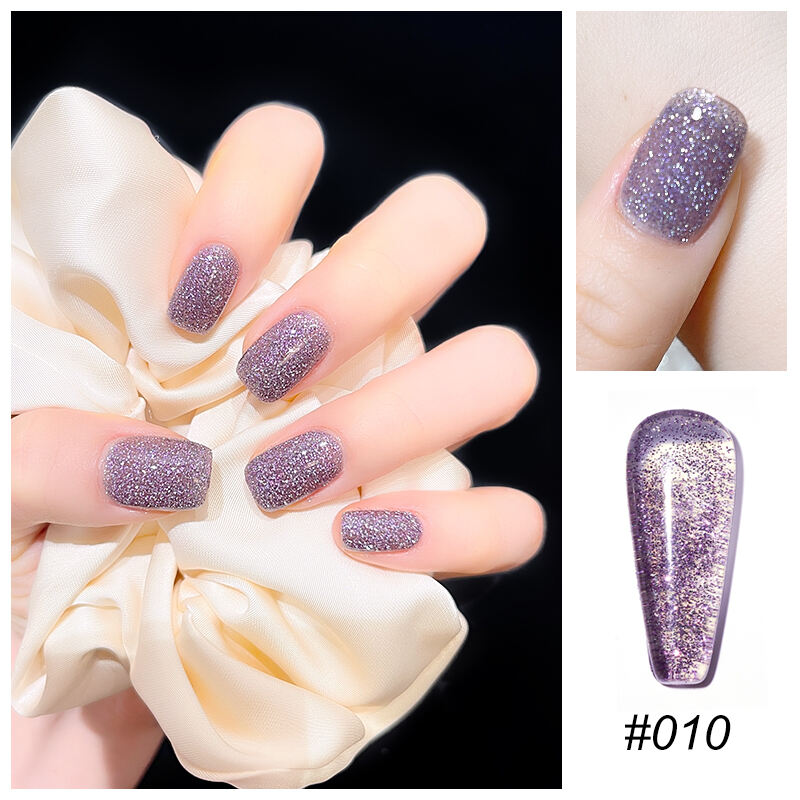 Mannfi Newest Reflective Disco Diamond Gel Nail Polish Bottle Item Color UV Glitter Nail Gel Polish Nail Supplier factory
