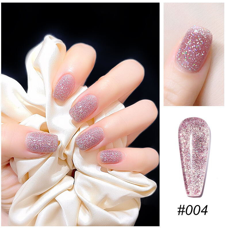 Mannfi Newest Reflective Disco Diamond Gel Nail Polish Bottle Item Color UV Glitter Nail Gel Polish Nail Supplier supplier