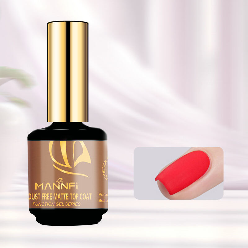 MANNFI Factory Top Quality Cheap Price Long Lasting Base Coat Super Shine Top Coat UV Gel Nail Polish Matte Top Coat manufacture