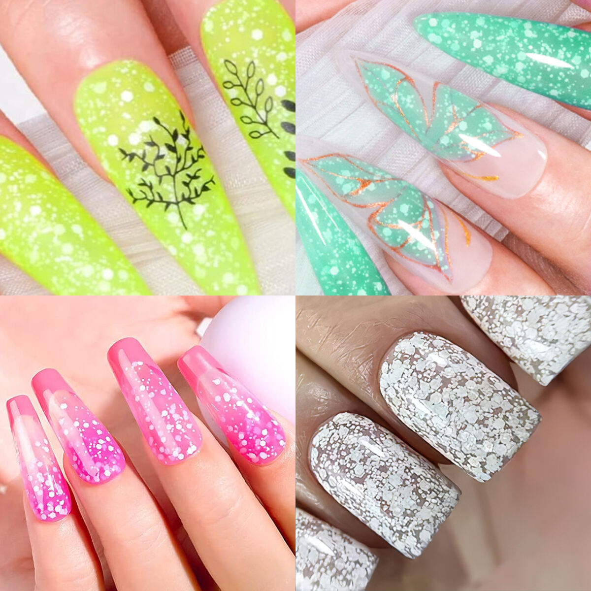 MANNFI Factory Top Quality Cheap Price Nail Suppliers Long Lasting UV Gel Nail Polish Snowflake In Stock 8 Colors supplier