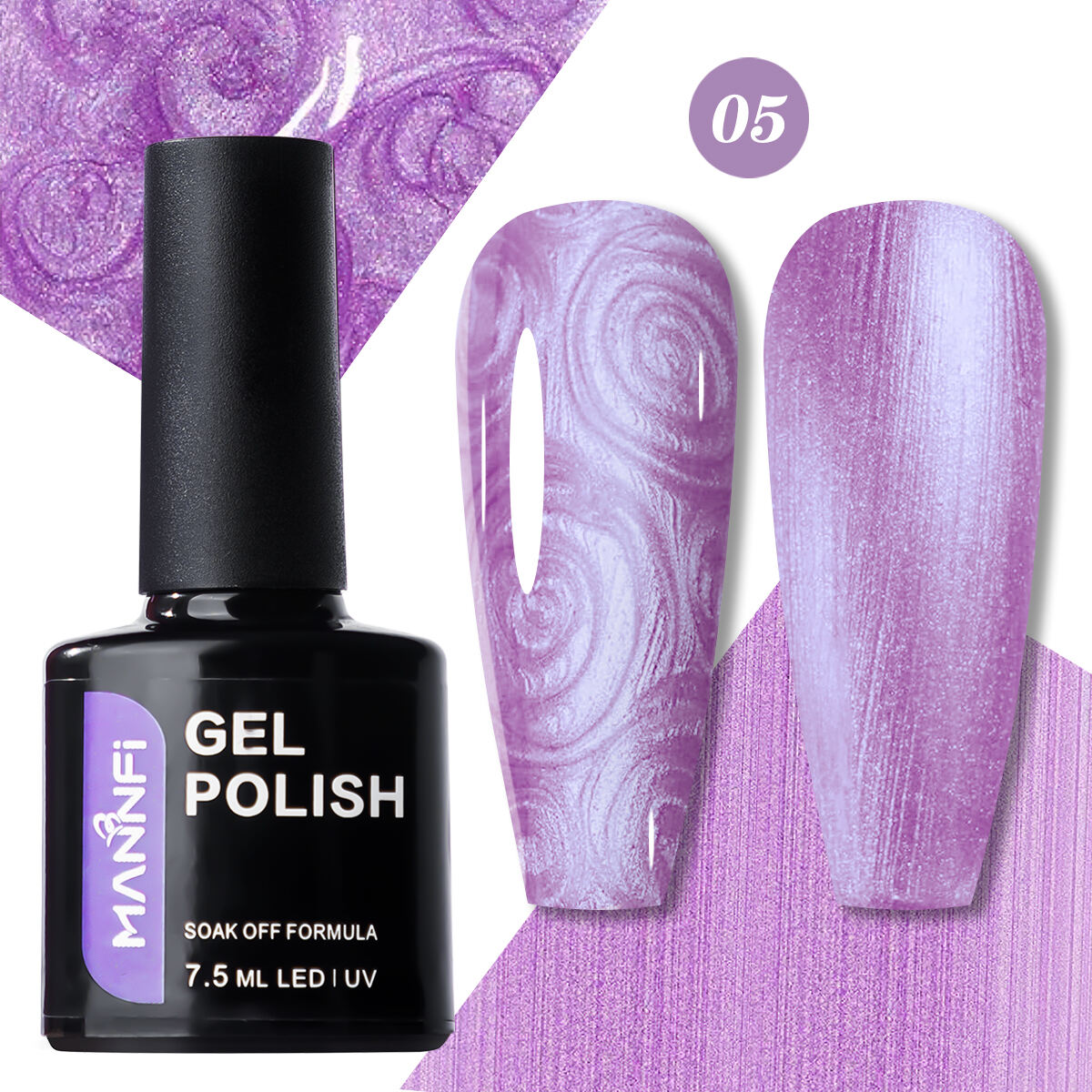 MANNFI Nail Suppliers Pearl Thread Shell Gel Long Lasting Aurora Painting UV Gel Nail Polish Nail Supplier 8 Colors In Stock manufacture