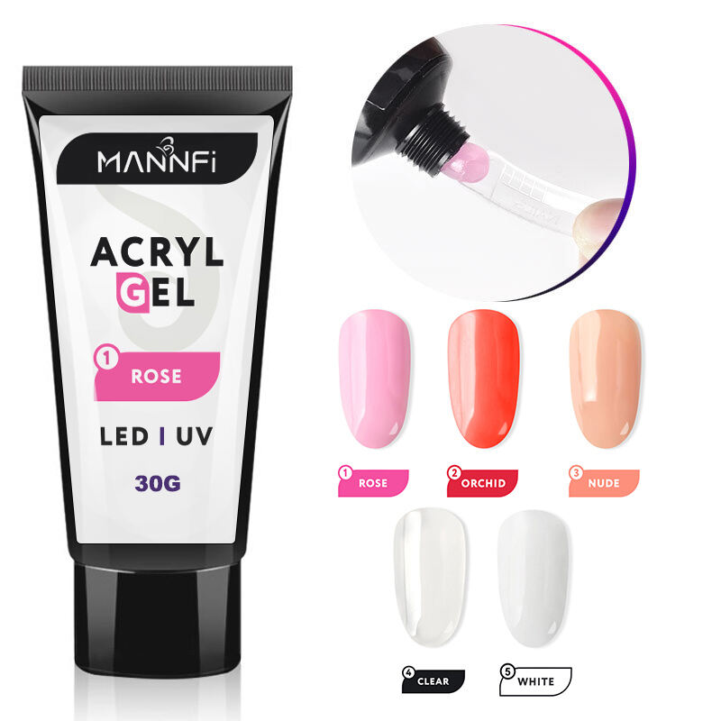 MANNFI Nail Product  Non Form 15ml Cosmetics UV Acrylic Poly Gel Nail Kit 6 Colors Extend Gel For Nail Salon manufacture