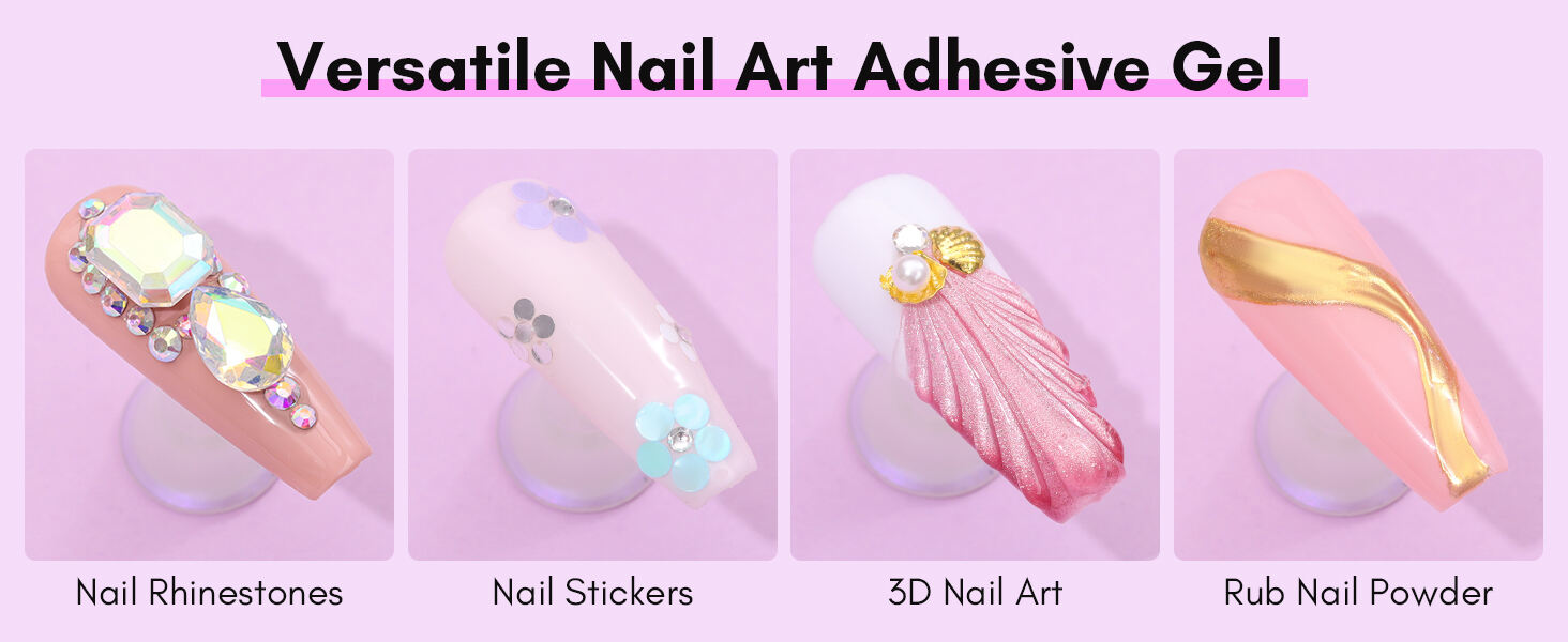 Hot Sale Nail Supplies Custom Logo Nail Art Product Function Gel Polish Soak Off UV Led Drilling Adhesive Rhinestone Gel manufacture