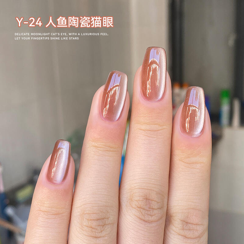 MANNFI Factory Wholesale High Quality UV Magnetic Cat Eye Gel Nail Polish Spar Crystal Cat Eye Gel Nail Art Product manufacture