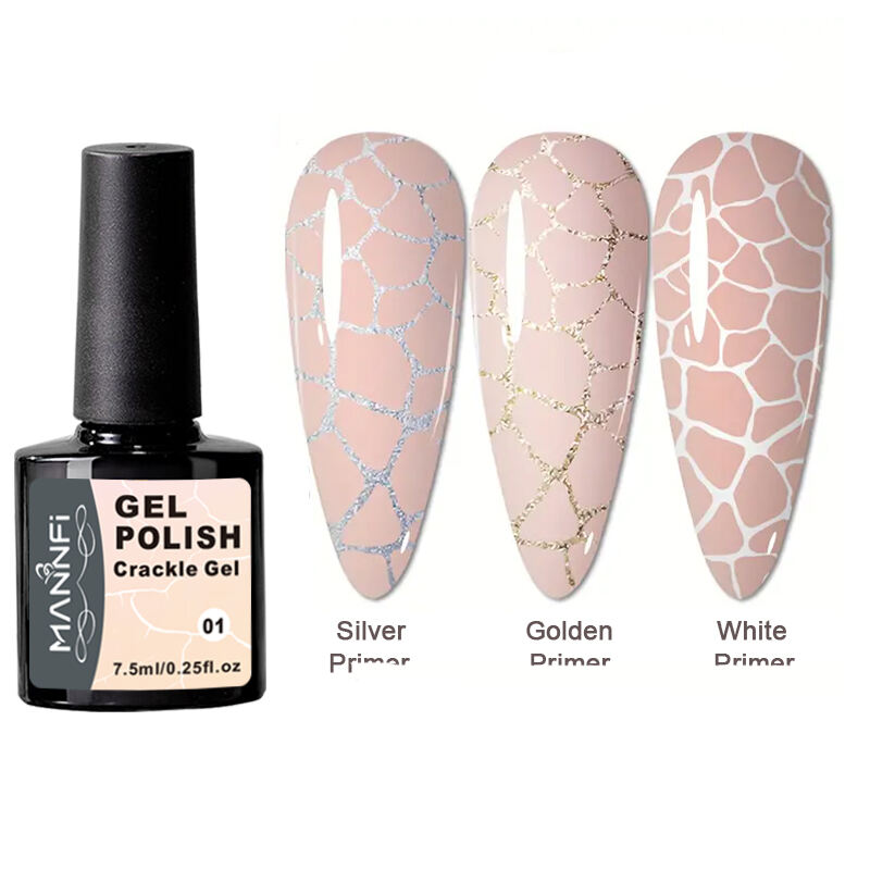 MANNFI Nail supplier Nail Art Product High Pigment Cracking Gel Manicure Semi Permanent Gel Polish Uv Led Nail Crackle Gel supplier