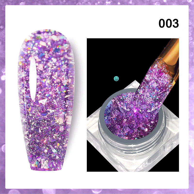 MANNFI Professional Supplier 8 Colors Kit Soak Off UV High Density Reflective Glitter Sequins Gel Nail Polish Set Explosion Gel supplier