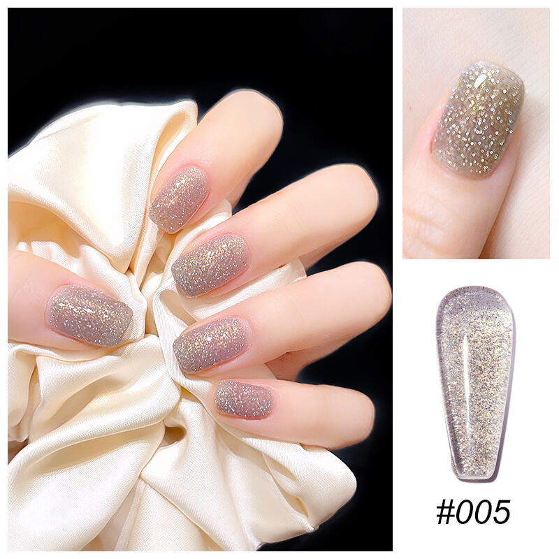 Mannfi Newest Reflective Disco Diamond Gel Nail Polish Bottle Item Color UV Glitter Nail Gel Polish Nail Supplier supplier