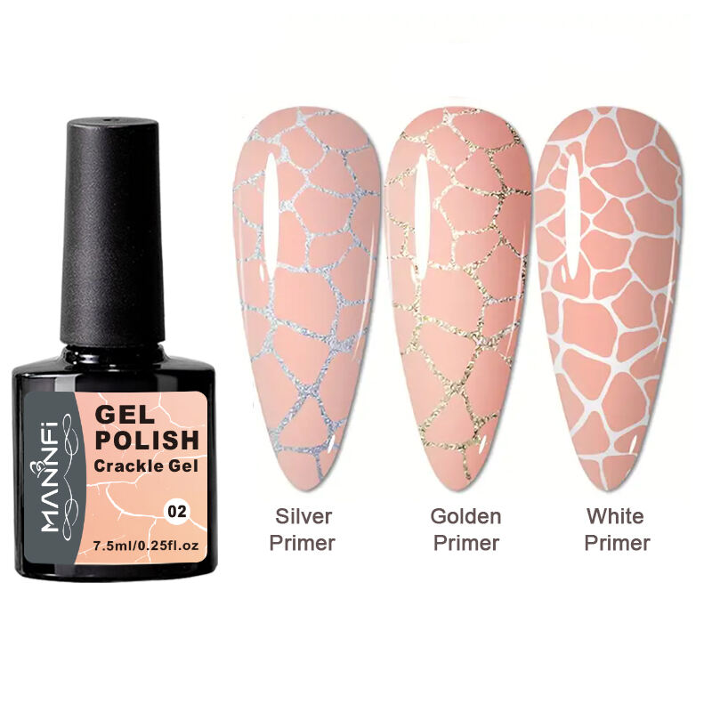 MANNFI Nail supplier Nail Art Product High Pigment Cracking Gel Manicure Semi Permanent Gel Polish Uv Led Nail Crackle Gel manufacture