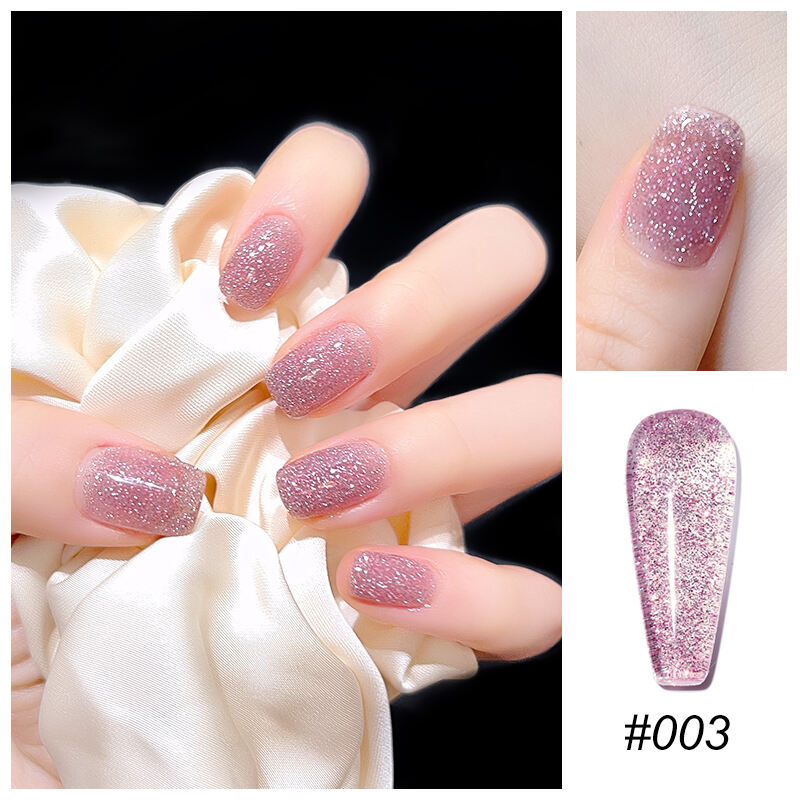 Mannfi Newest Reflective Disco Diamond Gel Nail Polish Bottle Item Color UV Glitter Nail Gel Polish Nail Supplier manufacture