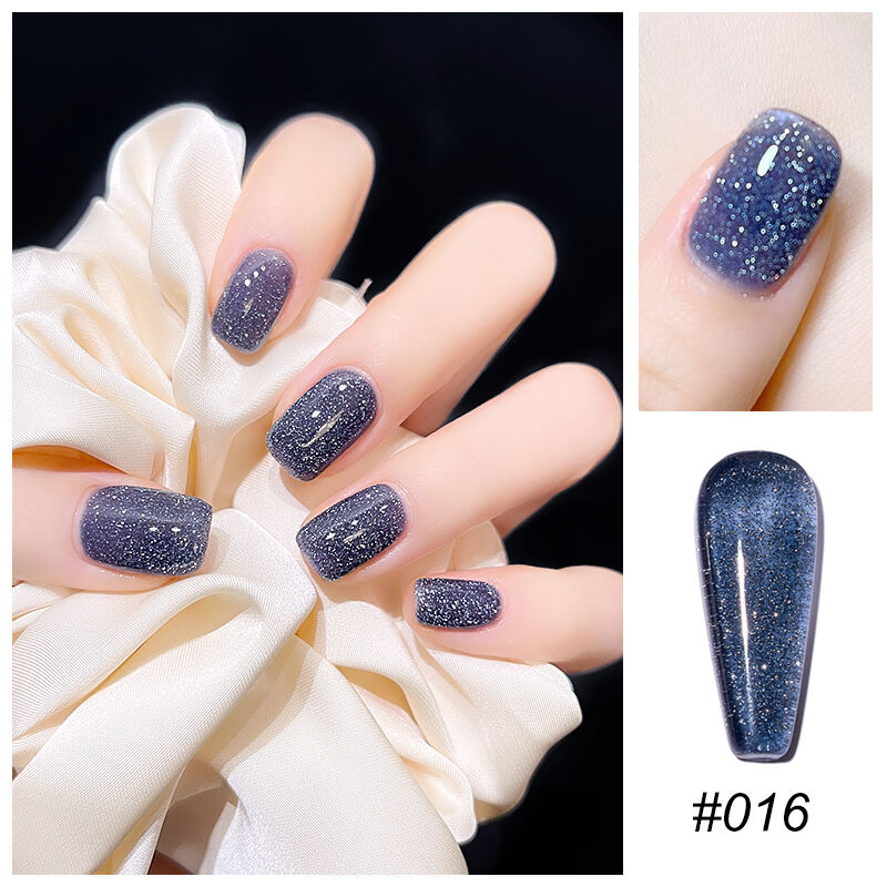 Mannfi Newest Reflective Disco Diamond Gel Nail Polish Bottle Item Color UV Glitter Nail Gel Polish Nail Supplier supplier