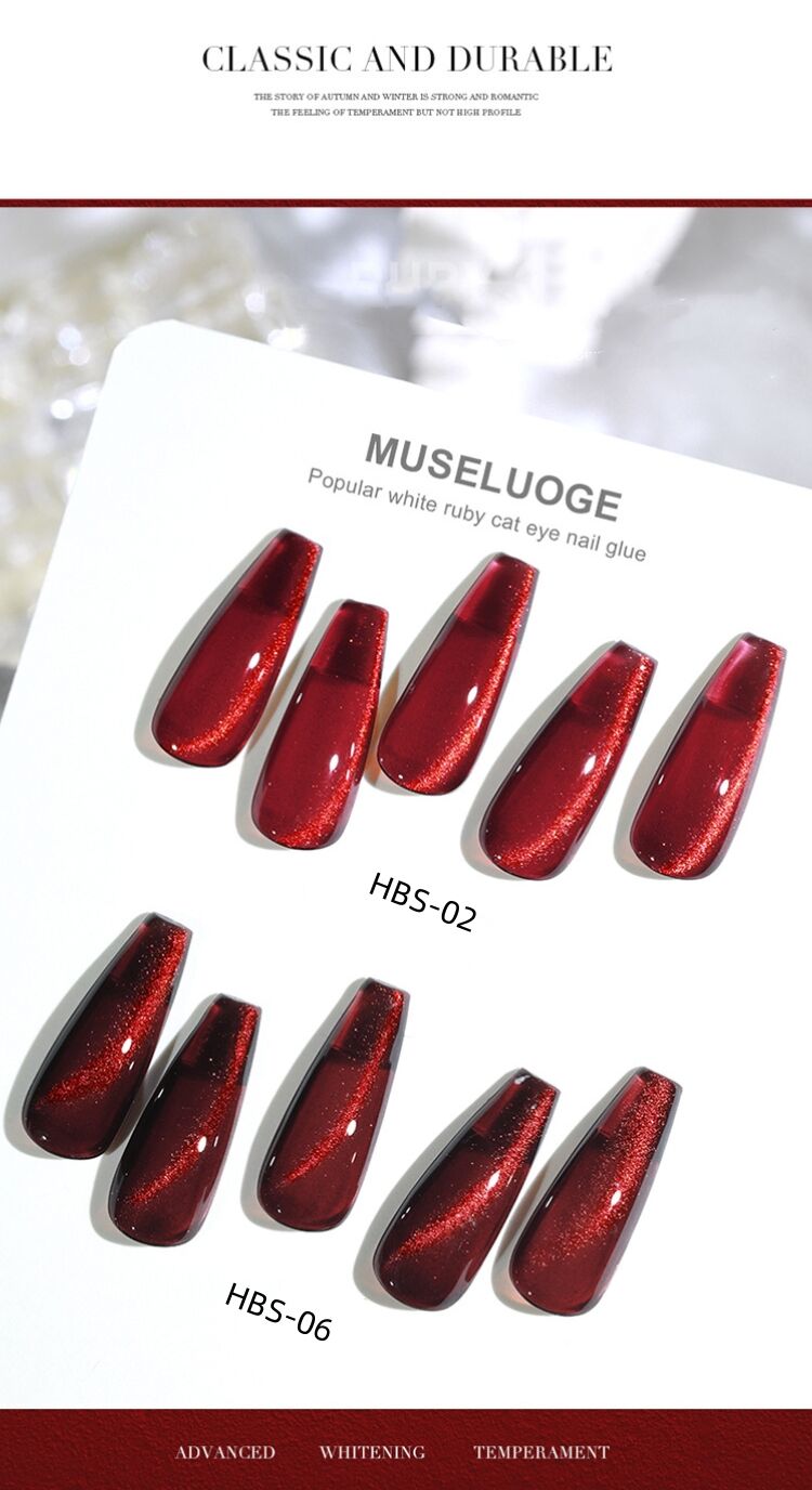 Factory Price Wholesale Custom Label UV Magnet Red Cat Eye Gel Nail Polish Spar Cat Eye Gel Nail Art Product details