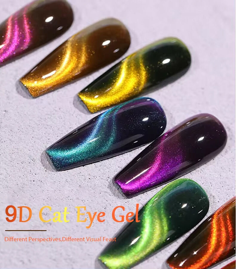 Factory Price Wholesale Custom Label Newest UV 9D Magnet Cat Eye Gel Nail Polish Spar Cat Eye Gel Nail Art Product factory