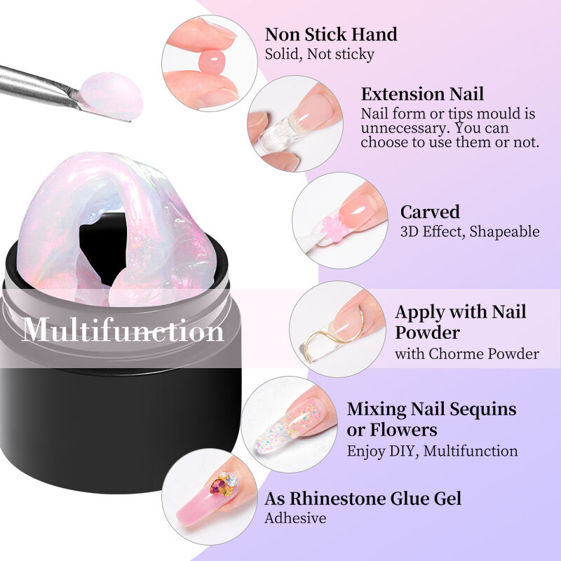 Professional Supplier Wholesale Aurora Non-stick Hand Gel Builder Extension Soak Off UV Led Extend Nail Gel Polish manufacture