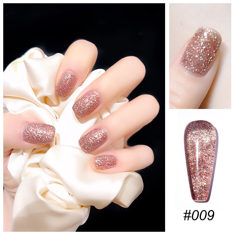 Mannfi Newest Reflective Disco Diamond Gel Nail Polish Bottle Item Color UV Glitter Nail Gel Polish Nail Supplier manufacture