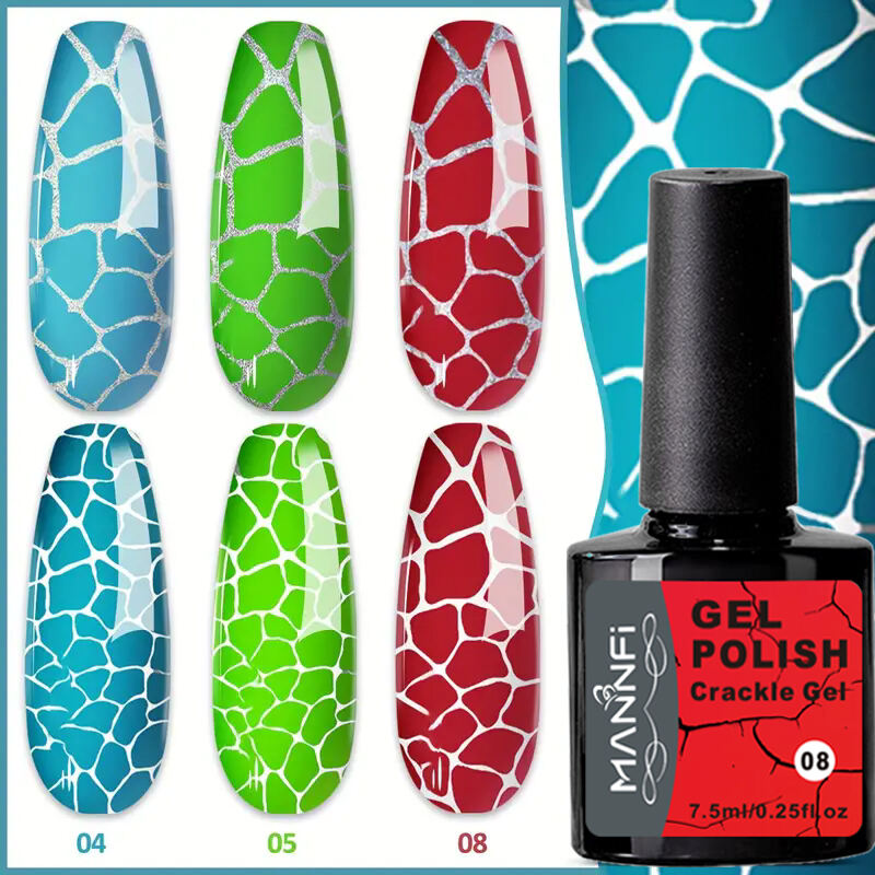 MANNFI Nail supplier Nail Art Product High Pigment Cracking Gel Manicure Semi Permanent Gel Polish Uv Led Nail Crackle Gel manufacture