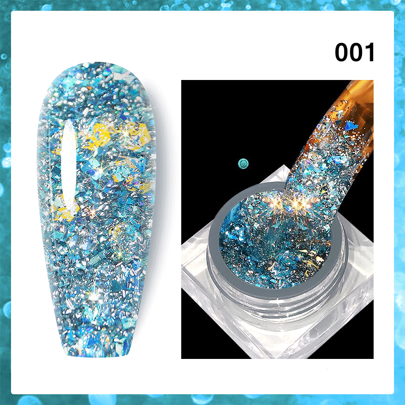 MANNFI Professional Supplier 8 Colors Kit Soak Off UV High Density Reflective Glitter Sequins Gel Nail Polish Set Explosion Gel factory