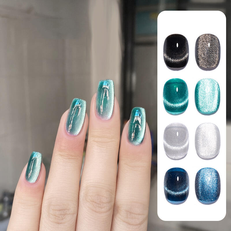 MANNFI Factory Wholesale High Quality UV Magnet Diamond Cat Eye Gel Nail Polish Spar Crystal Cat Eye Gel Nail Art Product supplier