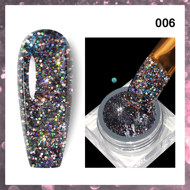 MANNFI Professional Supplier 8 Colors Kit Soak Off UV High Density Reflective Glitter Sequins Gel Nail Polish Set Explosion Gel factory