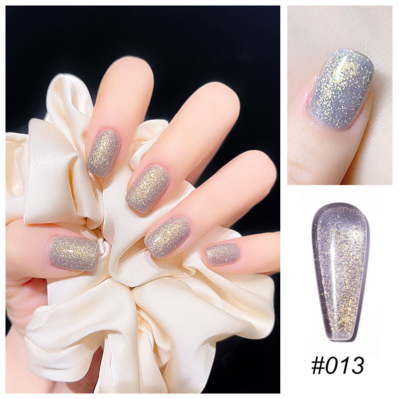 Mannfi Newest Reflective Disco Diamond Gel Nail Polish Bottle Item Color UV Glitter Nail Gel Polish Nail Supplier manufacture