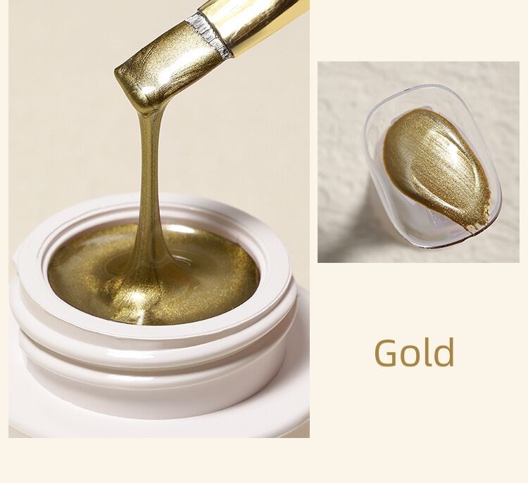 MANNFI Gold Silver Embossing Color Painting Gel Nail Polish Mirror Effect Soak Off Uv Metal Gel Polish Nail Art Design supplier