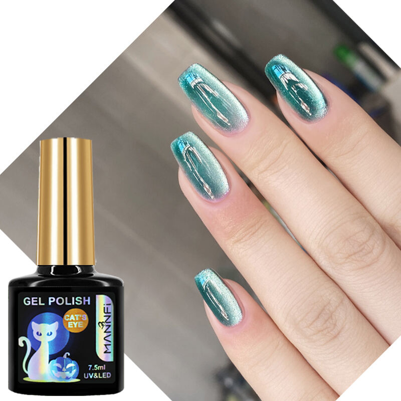 MANNFI Factory Wholesale High Quality UV Magnet Diamond Cat Eye Gel Nail Polish Spar Crystal Cat Eye Gel Nail Art Product manufacture