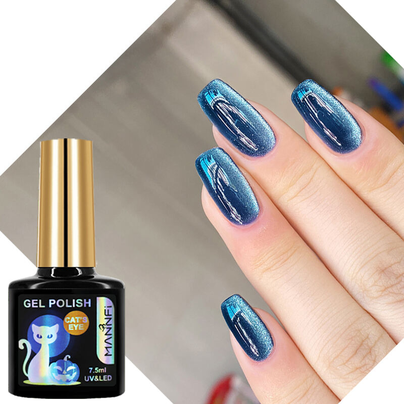 MANNFI Factory Wholesale High Quality UV Magnet Diamond Cat Eye Gel Nail Polish Spar Crystal Cat Eye Gel Nail Art Product factory