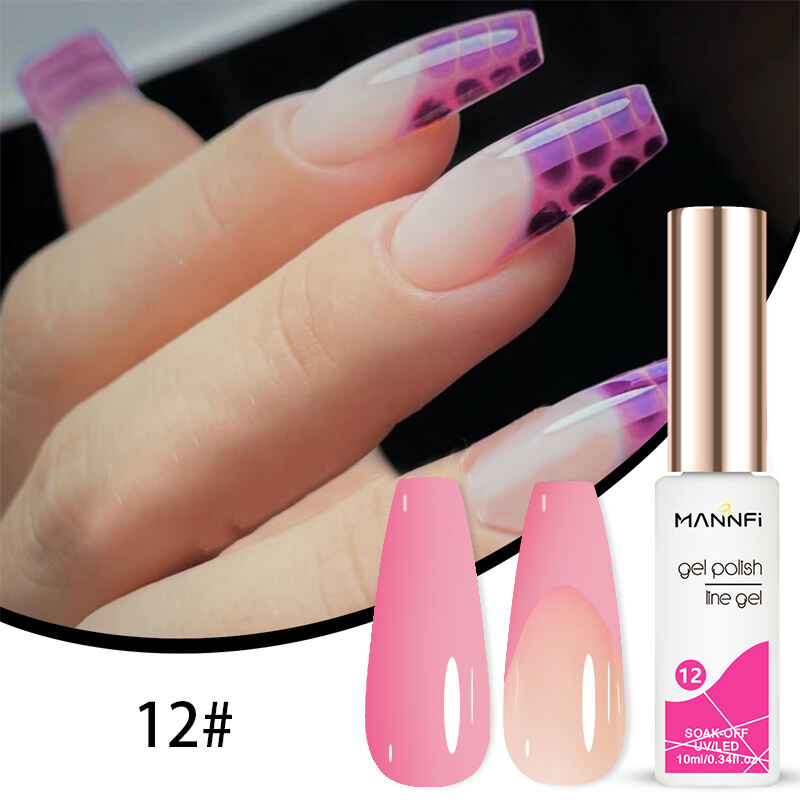 MANNFI DDP Service Factory Nail Painting Art Gel Polish Soak Off Uv Led 12 Colors Drawing Liner Gel Set Nail Product details