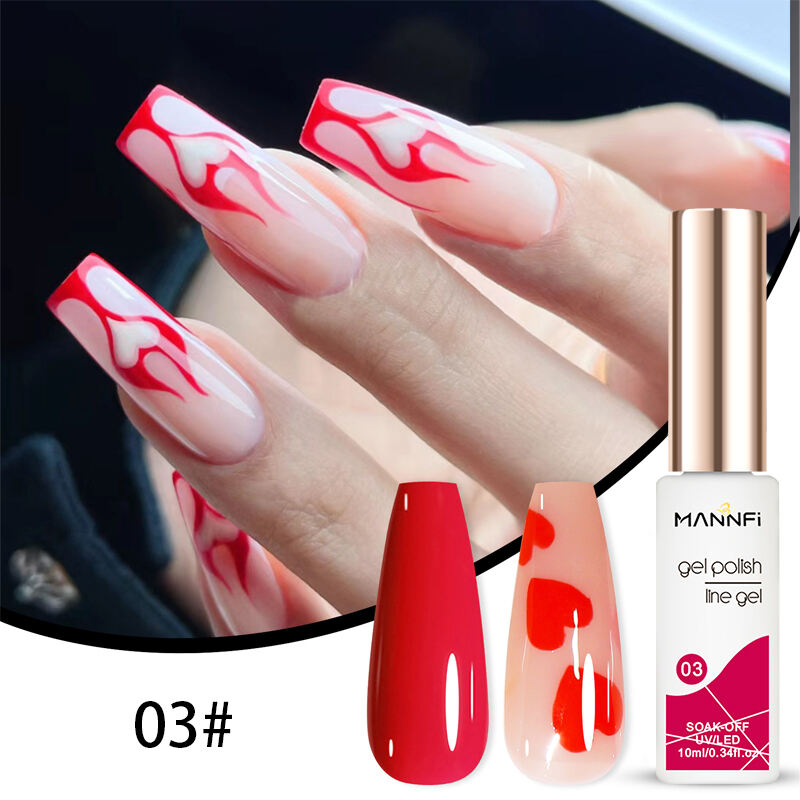 MANNFI DDP Service Factory Nail Painting Art Gel Polish Soak Off Uv Led 12 Colors Drawing Liner Gel Set Nail Product factory