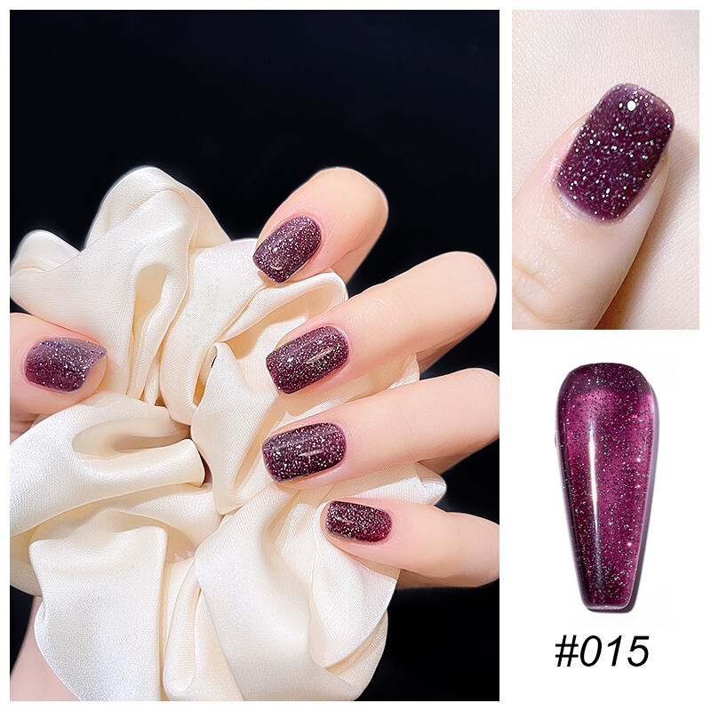 Mannfi Newest Reflective Disco Diamond Gel Nail Polish Bottle Item Color UV Glitter Nail Gel Polish Nail Supplier factory
