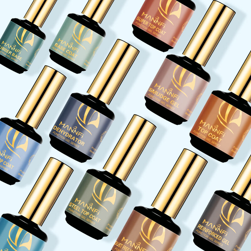 MANNFI Factory Top Quality Cheap Price Long Lasting Base Coat Super Shine Top Coat UV Gel Nail Polish Matte Top Coat supplier