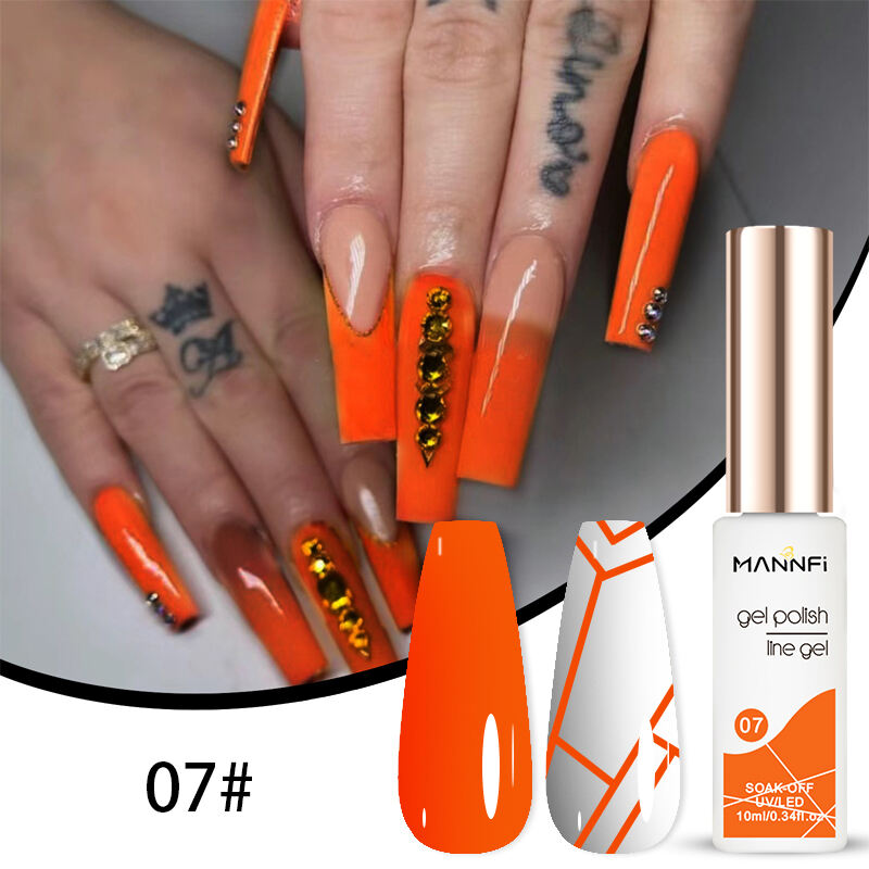 MANNFI DDP Service Factory Nail Painting Art Gel Polish Soak Off Uv Led 12 Colors Drawing Liner Gel Set Nail Product manufacture