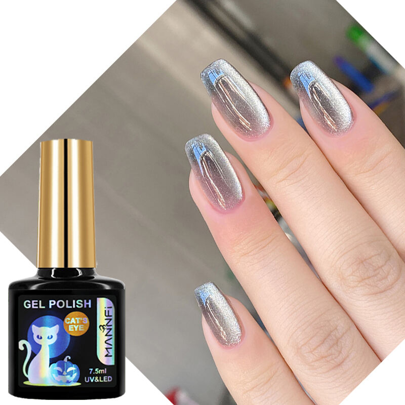 MANNFI Factory Wholesale High Quality UV Magnet Diamond Cat Eye Gel Nail Polish Spar Crystal Cat Eye Gel Nail Art Product factory