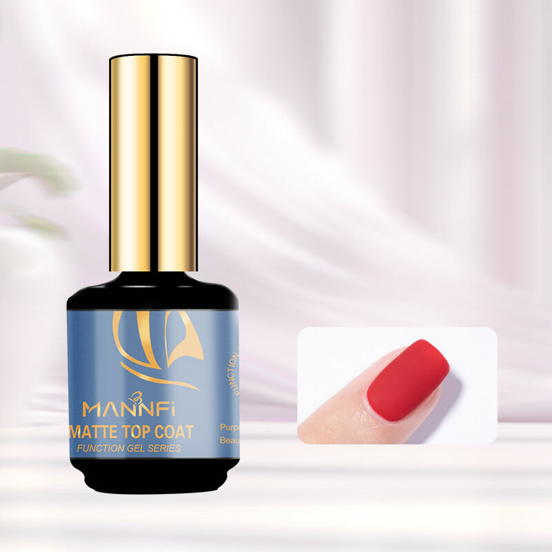 MANNFI Factory Top Quality Cheap Price Long Lasting Base Coat Super Shine Top Coat UV Gel Nail Polish Matte Top Coat manufacture