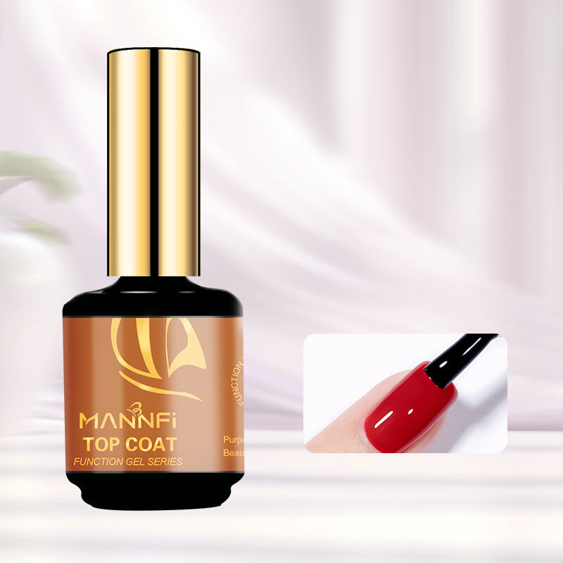 MANNFI Factory Top Quality Cheap Price Long Lasting Base Coat Super Shine Top Coat UV Gel Nail Polish Matte Top Coat manufacture