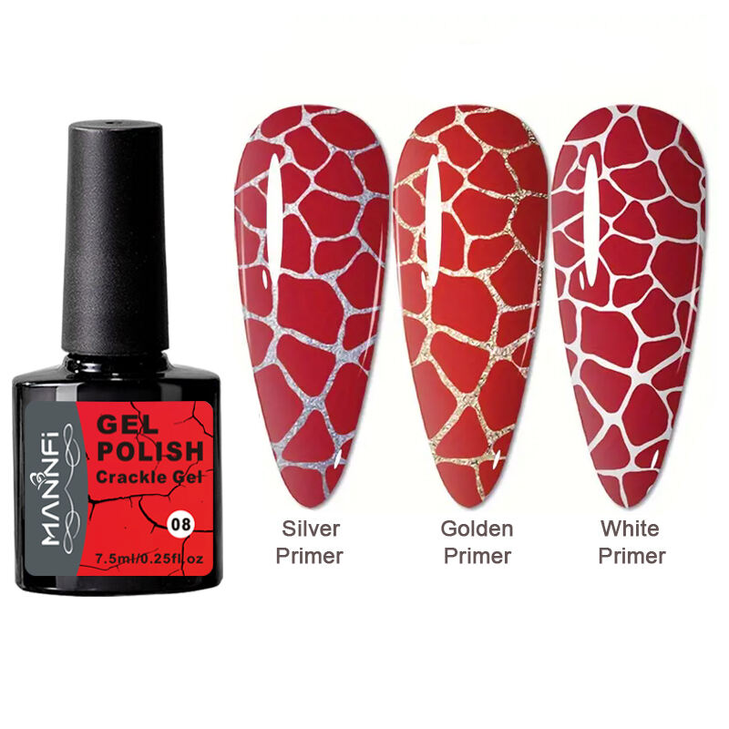 MANNFI Nail supplier Nail Art Product High Pigment Cracking Gel Manicure Semi Permanent Gel Polish Uv Led Nail Crackle Gel supplier